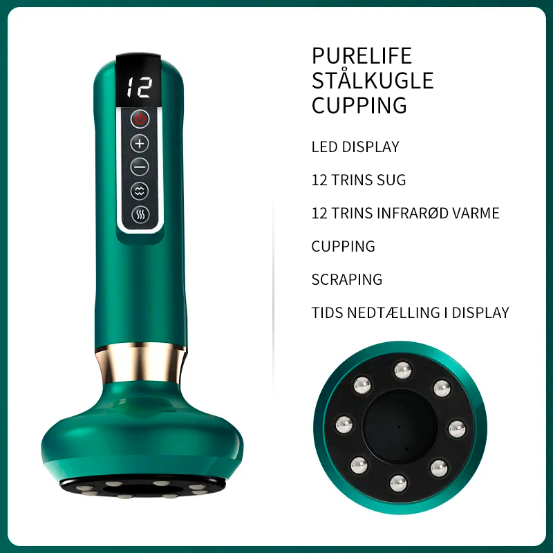Purelife massageapparat med infrarød varme & cupping